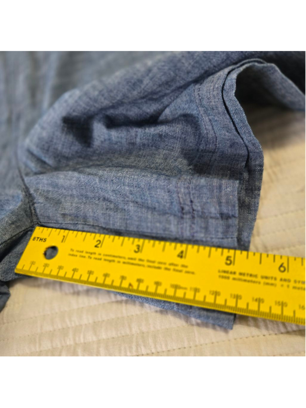 Women's GAP Blue High Waist Shorts 100% Cotton Chambray 5 inch Shorts Size 8 - Picture 7 of 13
